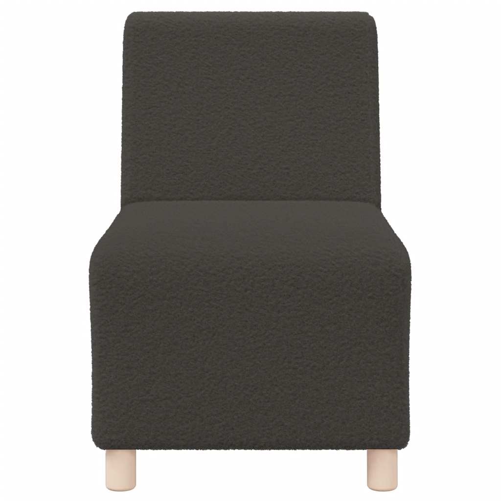 Sofa-Stuhl ohne Armlehnen Dunkelgrau 55 cm Stoff in Lammwolloptik
