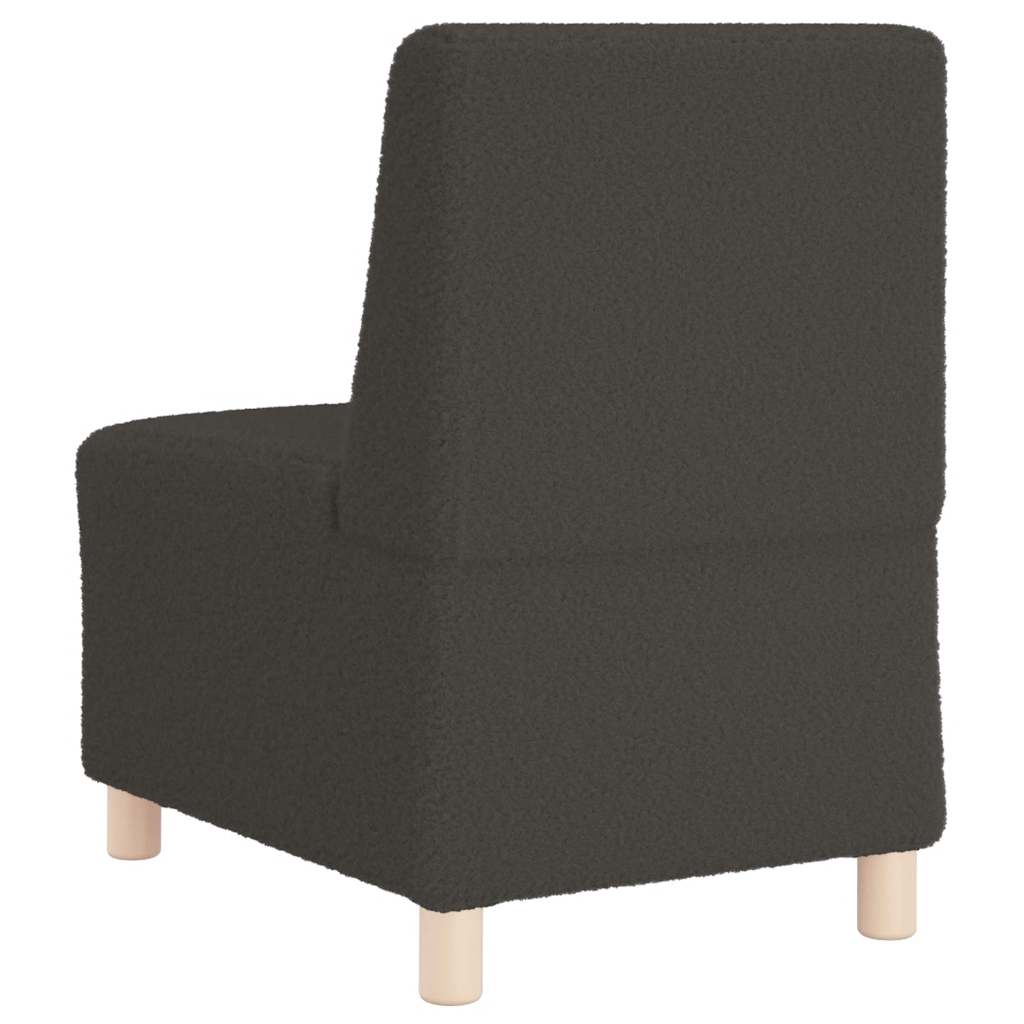 Sofa-Stuhl ohne Armlehnen Dunkelgrau 55 cm Stoff in Lammwolloptik