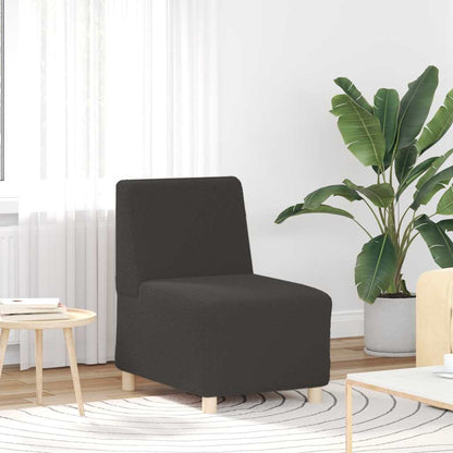 Sofa-Stuhl ohne Armlehnen Dunkelgrau 55 cm Stoff in Lammwolloptik