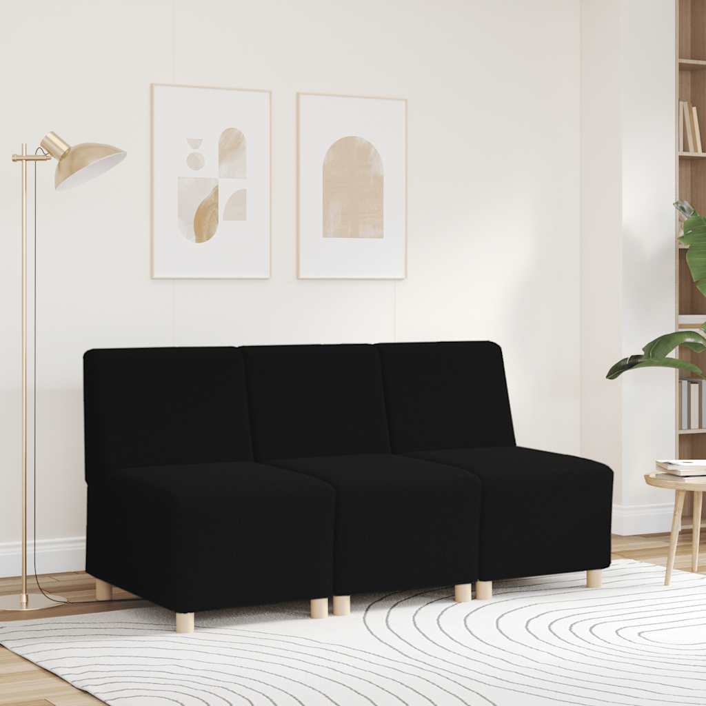 Sofa-Stuhl ohne Armlehnen Schwarz 55 cm Stoff in Lammwolloptik