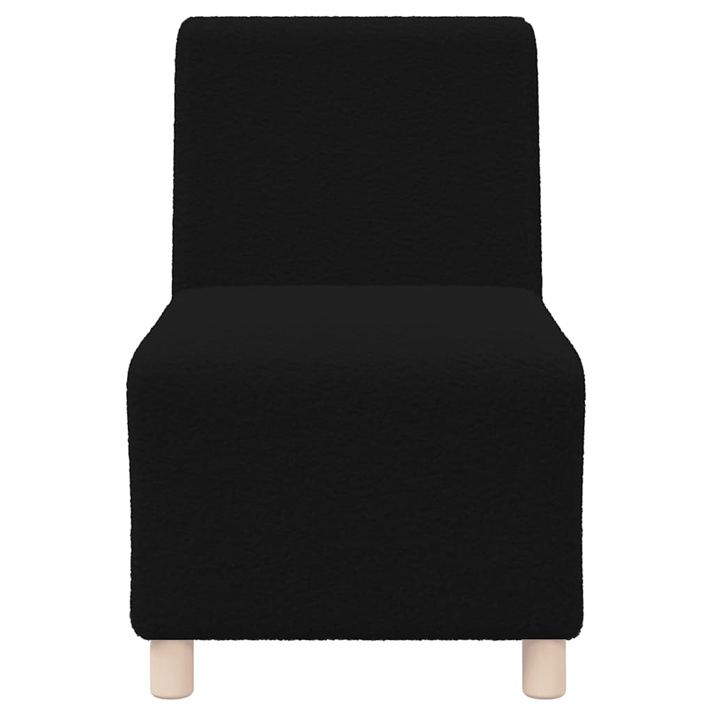 Sofa-Stuhl ohne Armlehnen Schwarz 55 cm Stoff in Lammwolloptik