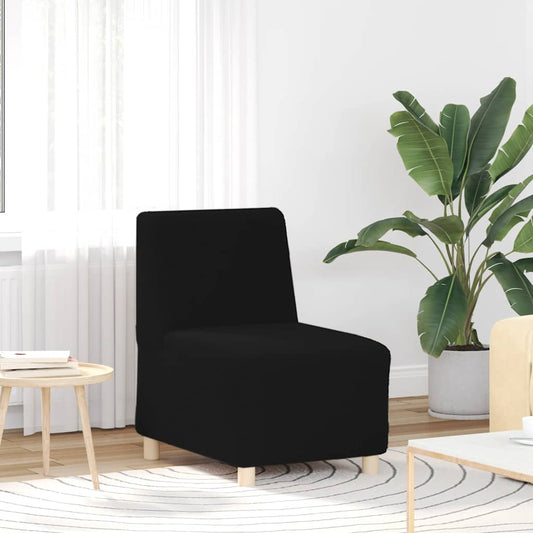 Sofa-Stuhl ohne Armlehnen Schwarz 55 cm Stoff in Lammwolloptik