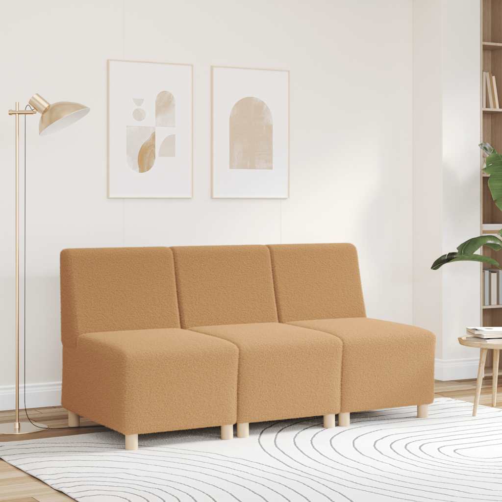 Sofa-Stuhl ohne Armlehnen Beige 55 cm Stoff in Lammwolloptik