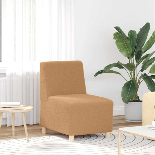 Sofa-Stuhl ohne Armlehnen Beige 55 cm Stoff in Lammwolloptik