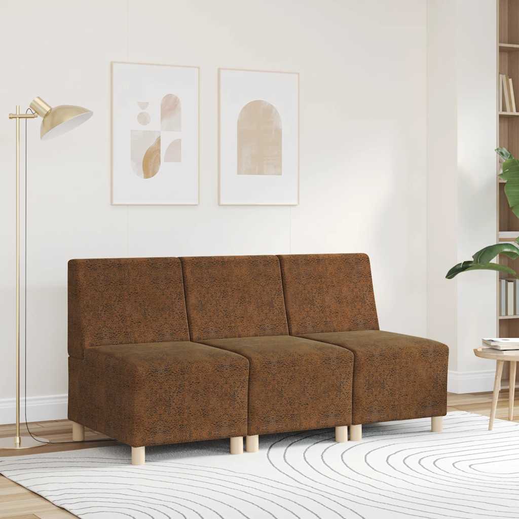Sofa-Stuhl ohne Armlehnen Braun 55 cm Wildleder-Optik