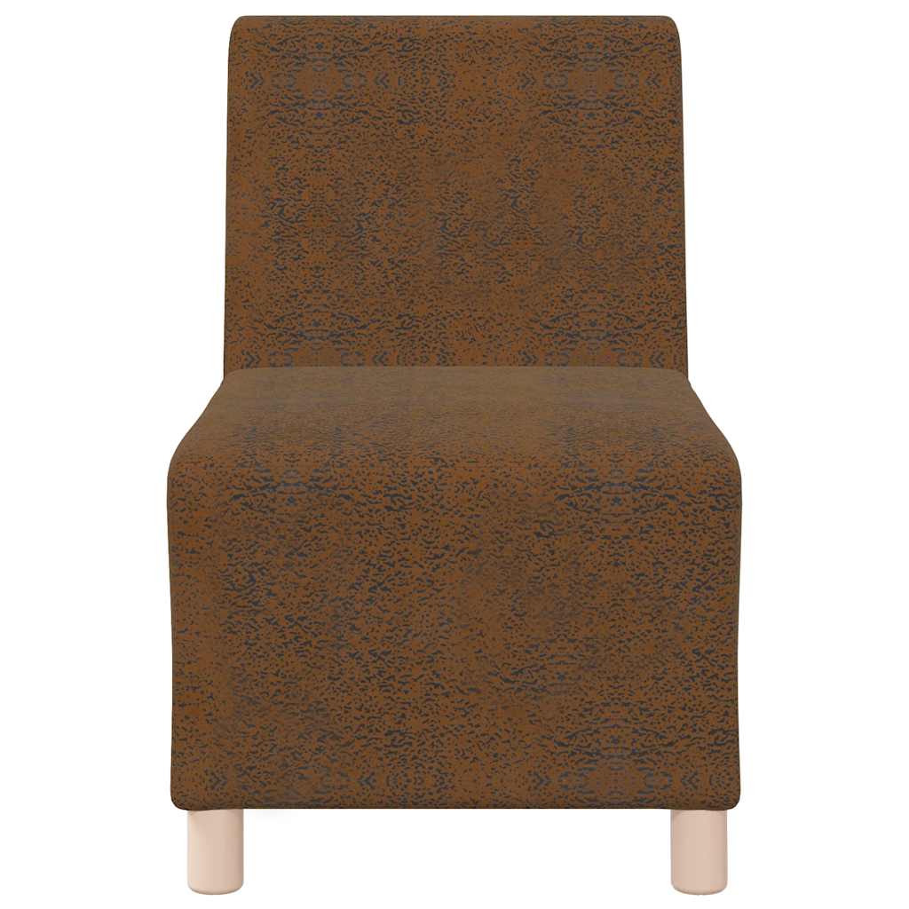 Sofa-Stuhl ohne Armlehnen Braun 55 cm Wildleder-Optik