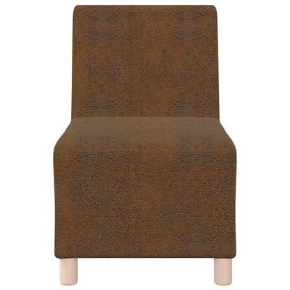 Sofa-Stuhl ohne Armlehnen Braun 55 cm Wildleder-Optik