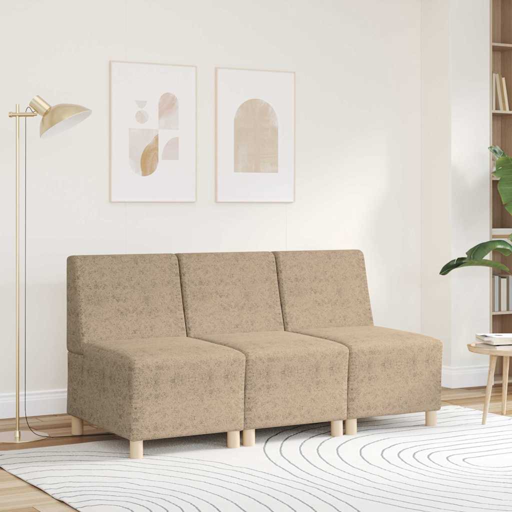 Sofa-Stuhl ohne Armlehnen Hellgrau 55 cm Wildleder-Optik