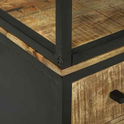 Hochboard Braun 70 x 35 x 180 cm Massivholz Mango