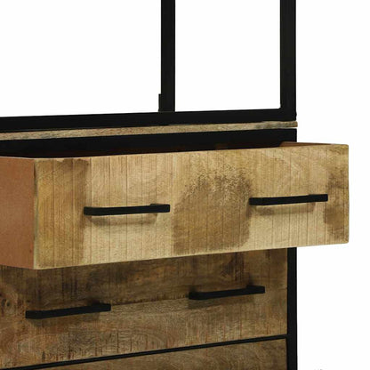 Hochboard Braun 70 x 35 x 180 cm Massivholz Mango