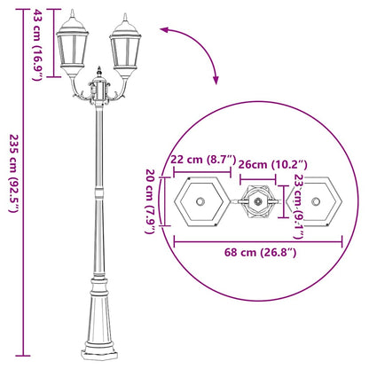 Gartenlicht Weiß 235 cm Aluminium