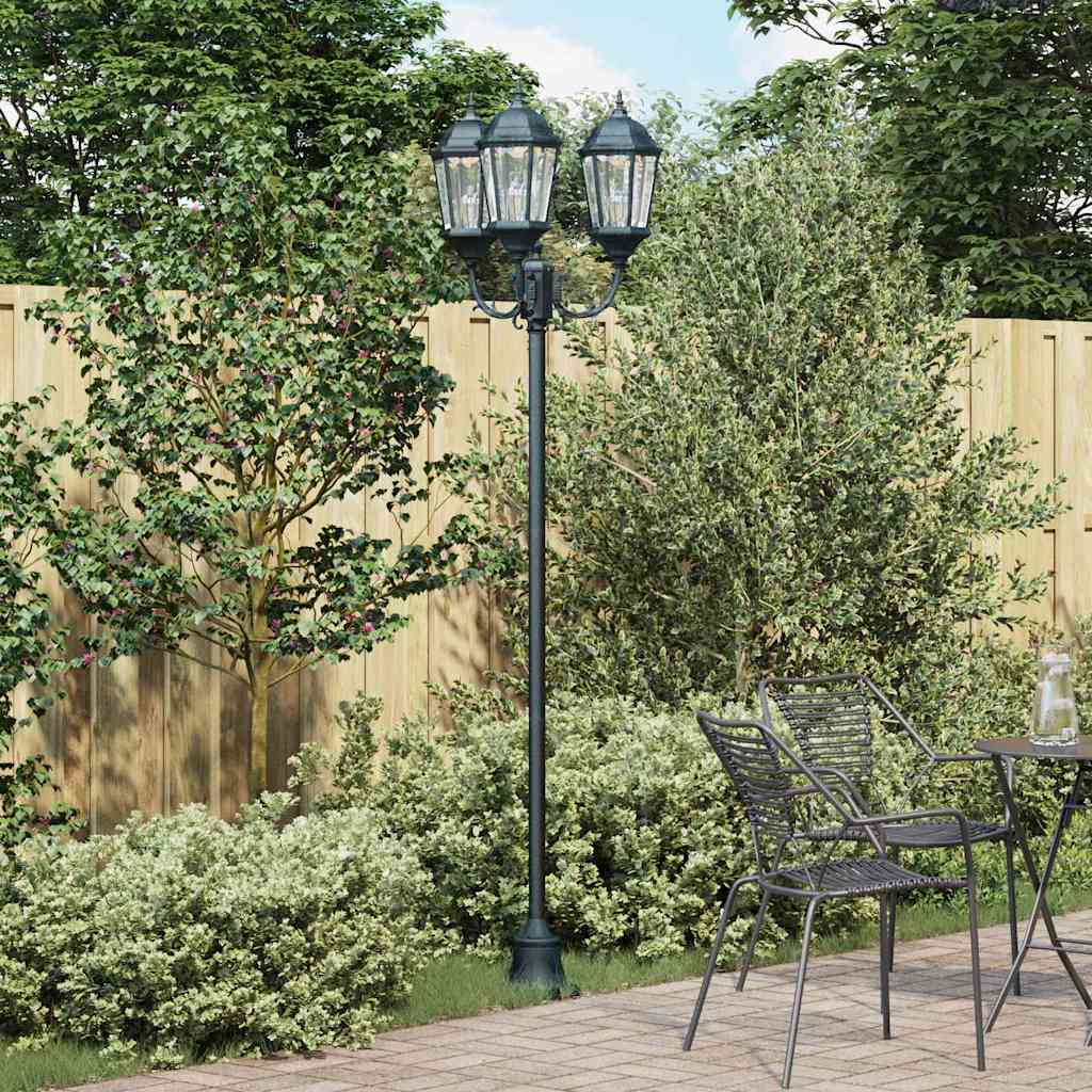 Gartenlichtmast Dunkelgrün Aluminium, Glas