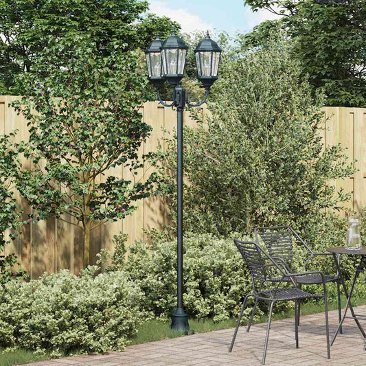 Gartenlichtmast Dunkelgrün Aluminium, Glas
