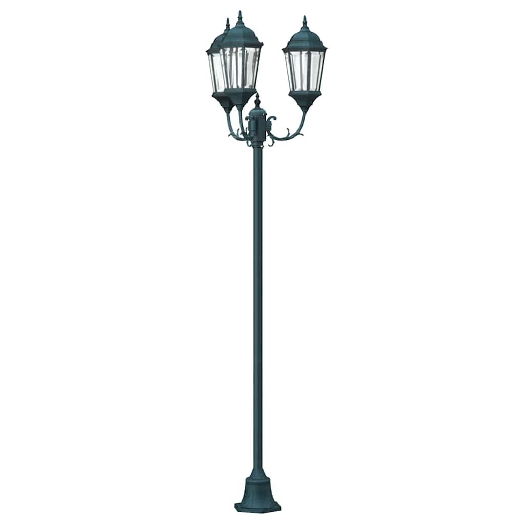 Gartenlichtmast Dunkelgrün Aluminium, Glas
