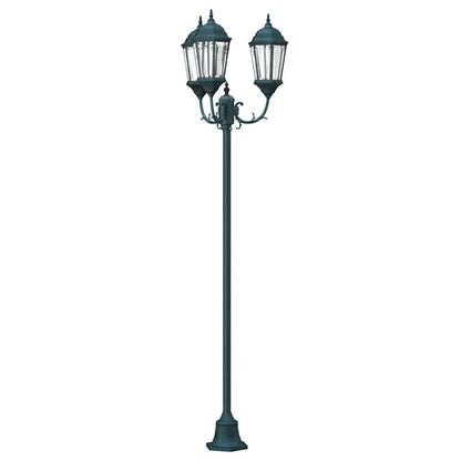 Gartenlichtmast Dunkelgrün Aluminium, Glas