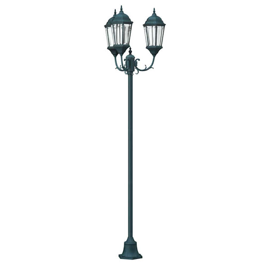 Gartenlichtmast Dunkelgrün Aluminium, Glas