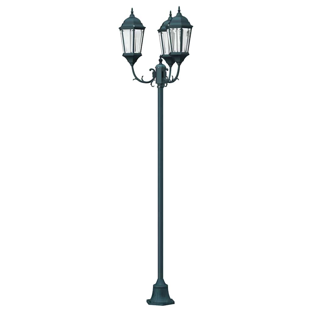 Gartenlichtmast Dunkelgrün Aluminium, Glas