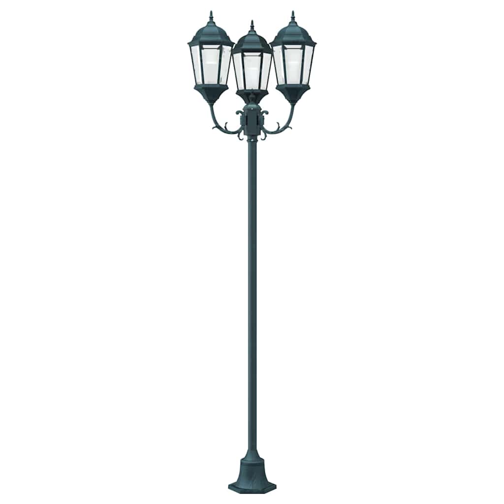 Gartenlichtmast Dunkelgrün Aluminium, Glas