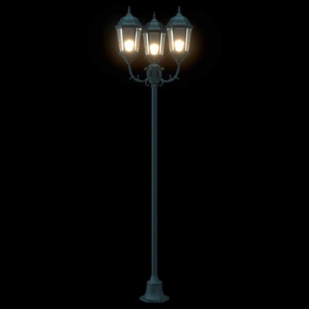 Gartenlichtmast Dunkelgrün Aluminium, Glas
