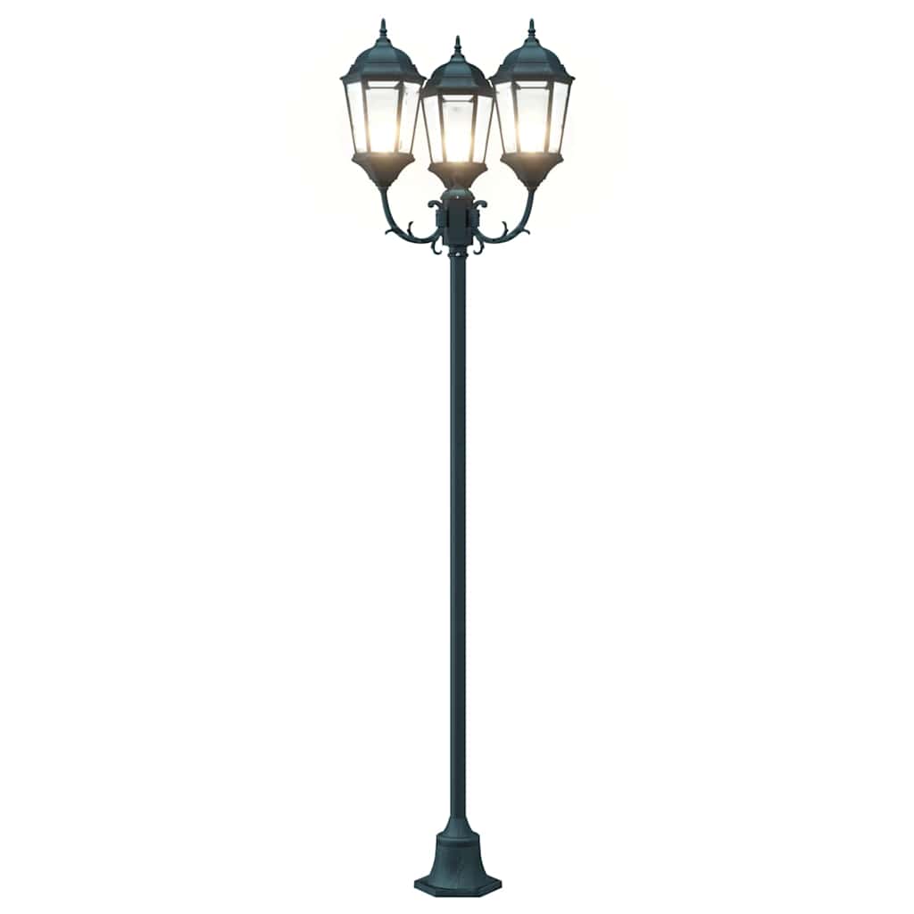 Gartenlichtmast Dunkelgrün Aluminium, Glas