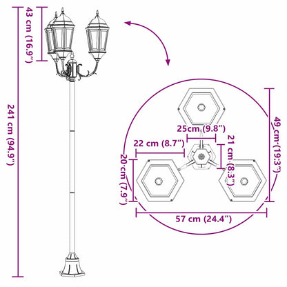 Gartenlichtmast Dunkelgrün Aluminium, Glas