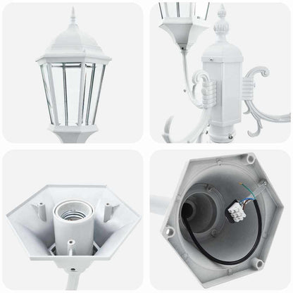 Gartenlichtmast Weiß Aluminium, Glas