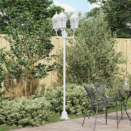 Gartenlichtmast Weiß Aluminium, Glas