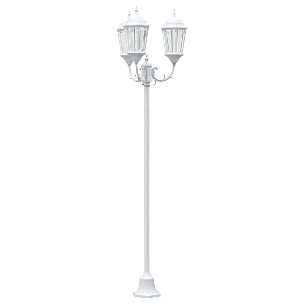 Gartenlichtmast Weiß Aluminium, Glas
