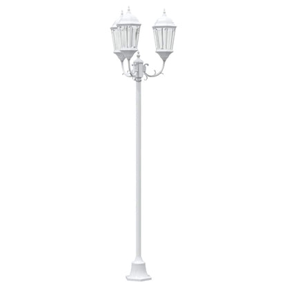 Gartenlichtmast Weiß Aluminium, Glas