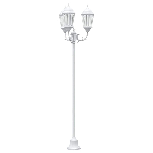 Gartenlichtmast Weiß Aluminium, Glas