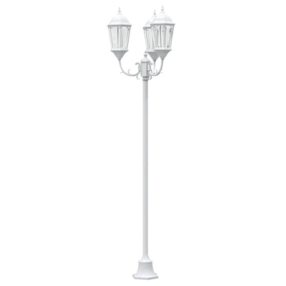 Gartenlichtmast Weiß Aluminium, Glas