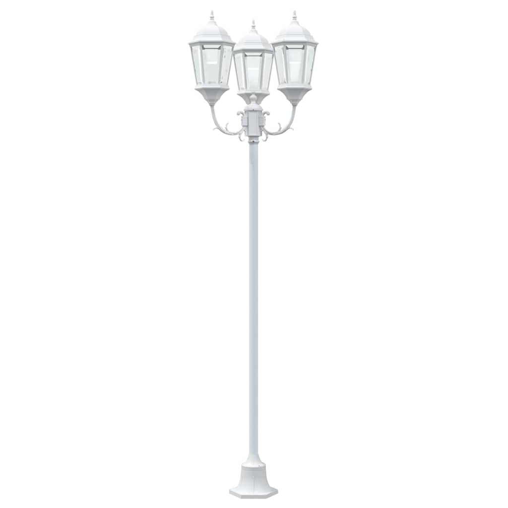 Gartenlichtmast Weiß Aluminium, Glas