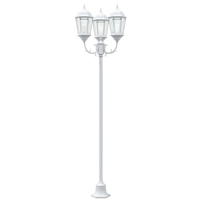 Gartenlichtmast Weiß Aluminium, Glas