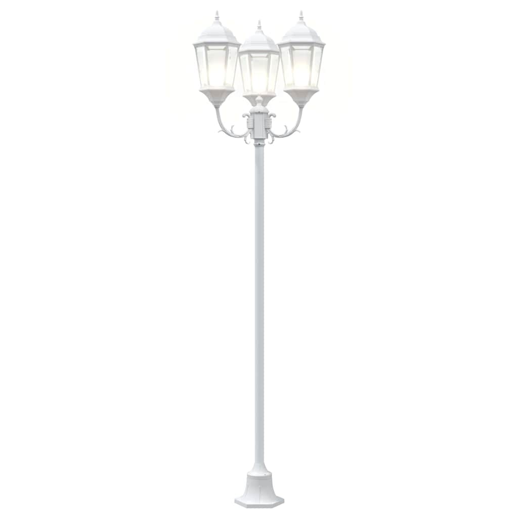 Gartenlichtmast Weiß Aluminium, Glas