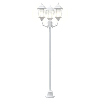 Gartenlichtmast Weiß Aluminium, Glas