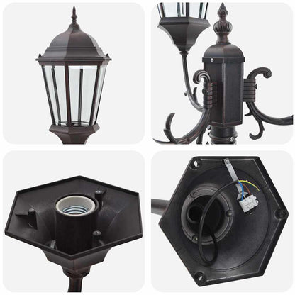 Gartenlichtmast Bronzefarben Aluminium, Glas