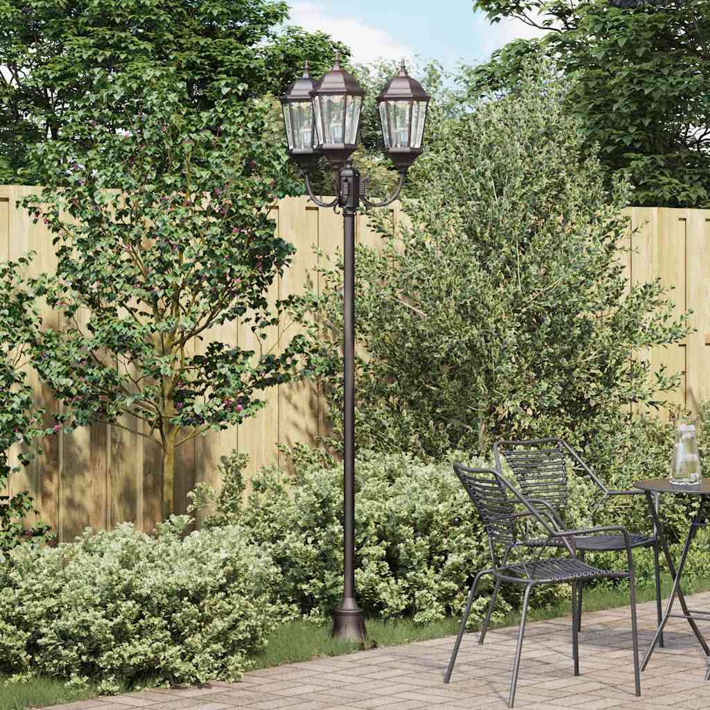 Gartenlichtmast Bronzefarben Aluminium, Glas