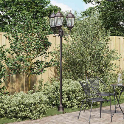Gartenlichtmast Bronzefarben Aluminium, Glas