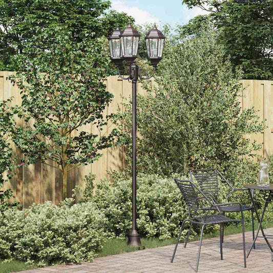 Gartenlichtmast Bronzefarben Aluminium, Glas