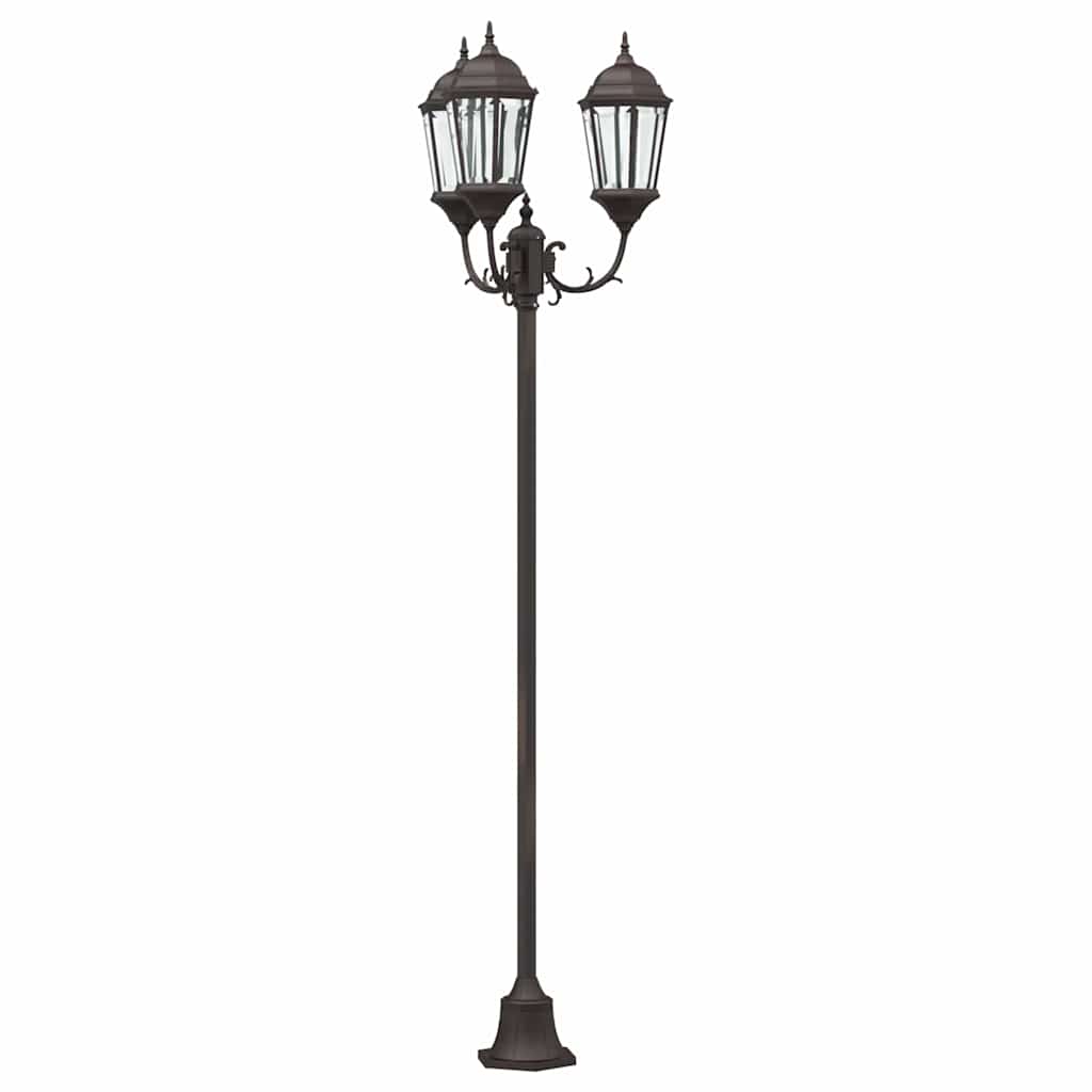 Gartenlichtmast Bronzefarben Aluminium, Glas