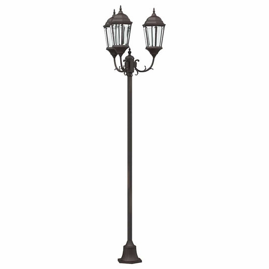 Gartenlichtmast Bronzefarben Aluminium, Glas