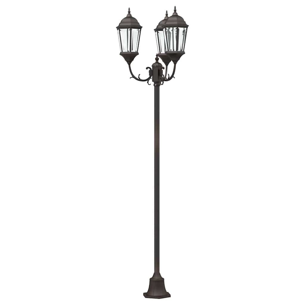 Gartenlichtmast Bronzefarben Aluminium, Glas