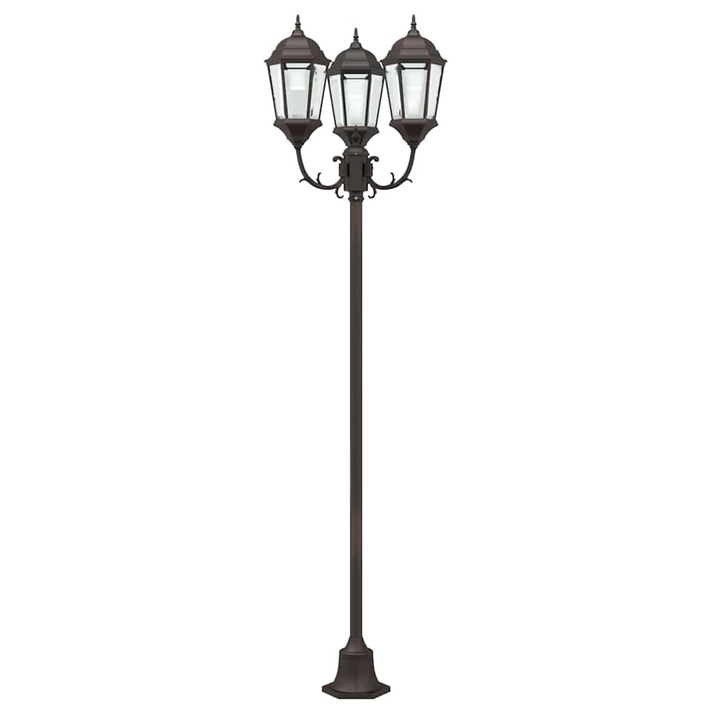 Gartenlichtmast Bronzefarben Aluminium, Glas