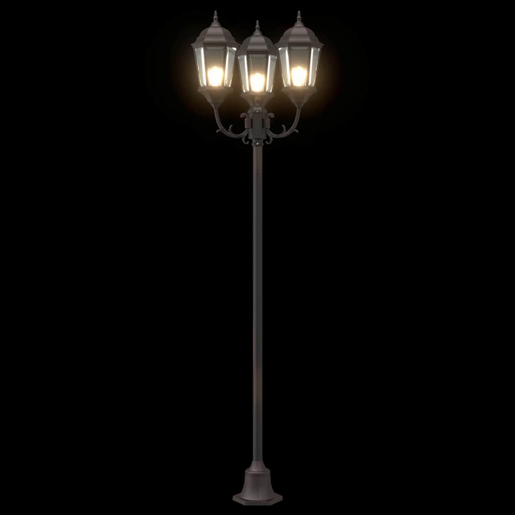Gartenlichtmast Bronzefarben Aluminium, Glas