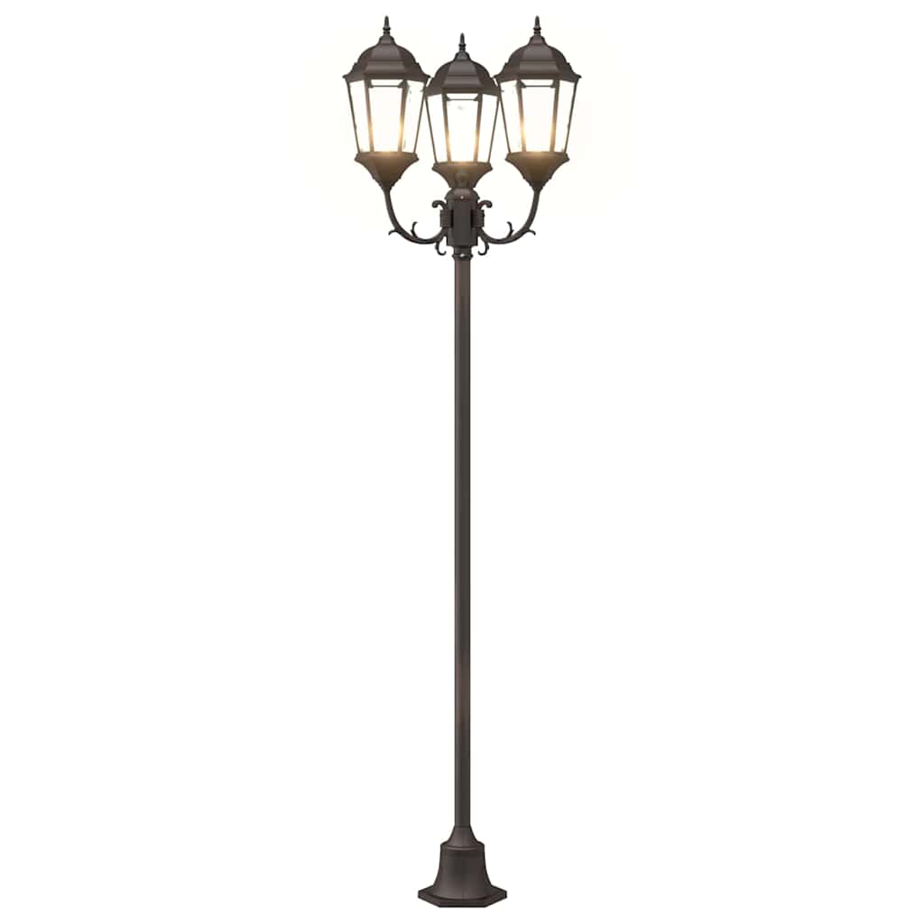 Gartenlichtmast Bronzefarben Aluminium, Glas