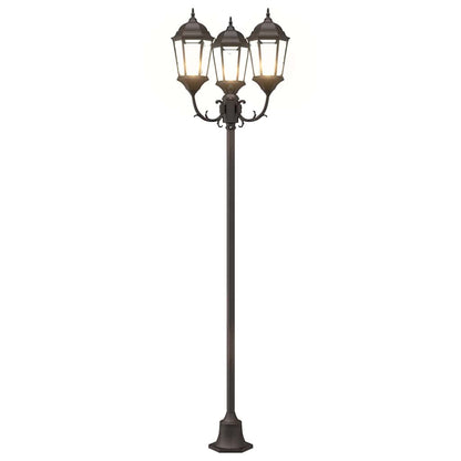 Gartenlichtmast Bronzefarben Aluminium, Glas