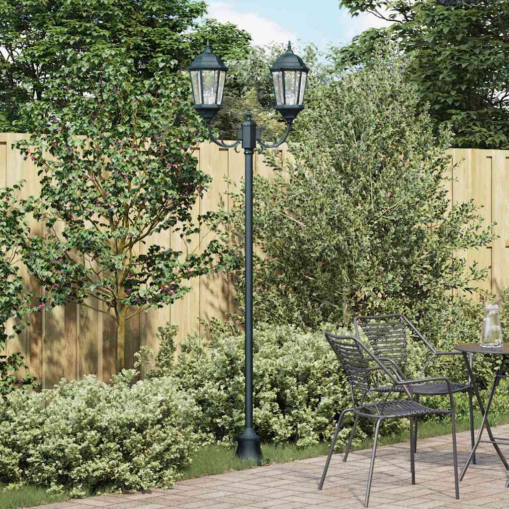 Gartenlichtmast Dunkelgrün Aluminium, Glas