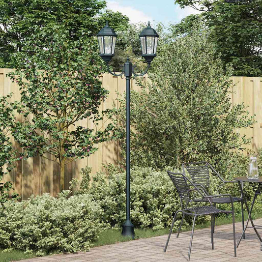 Gartenlichtmast Dunkelgrün Aluminium, Glas