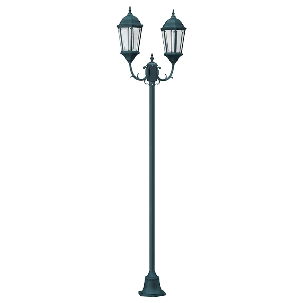 Gartenlichtmast Dunkelgrün Aluminium, Glas