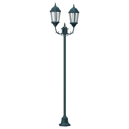 Gartenlichtmast Dunkelgrün Aluminium, Glas